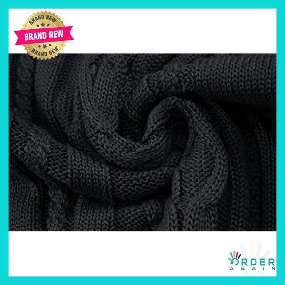 Classic Cable Knit Pullover Sweater Cozy Winter Minimal Chic Menswear - Picture 6 of 7